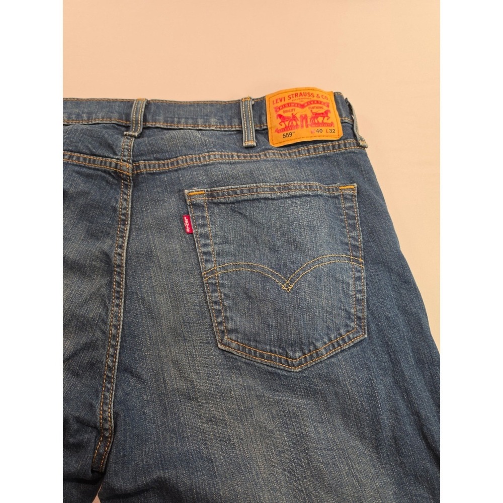 Levis 559 Relaxed Straight Jeans Mens 40x32 Medium Wash‎ Blue Denim 5098 - Picture 3 of 6